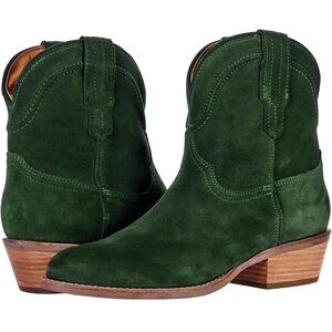 Western Ankle Boots Pointed toe Low Stacked Heel Retro Slouch 2” Chunky Slip On